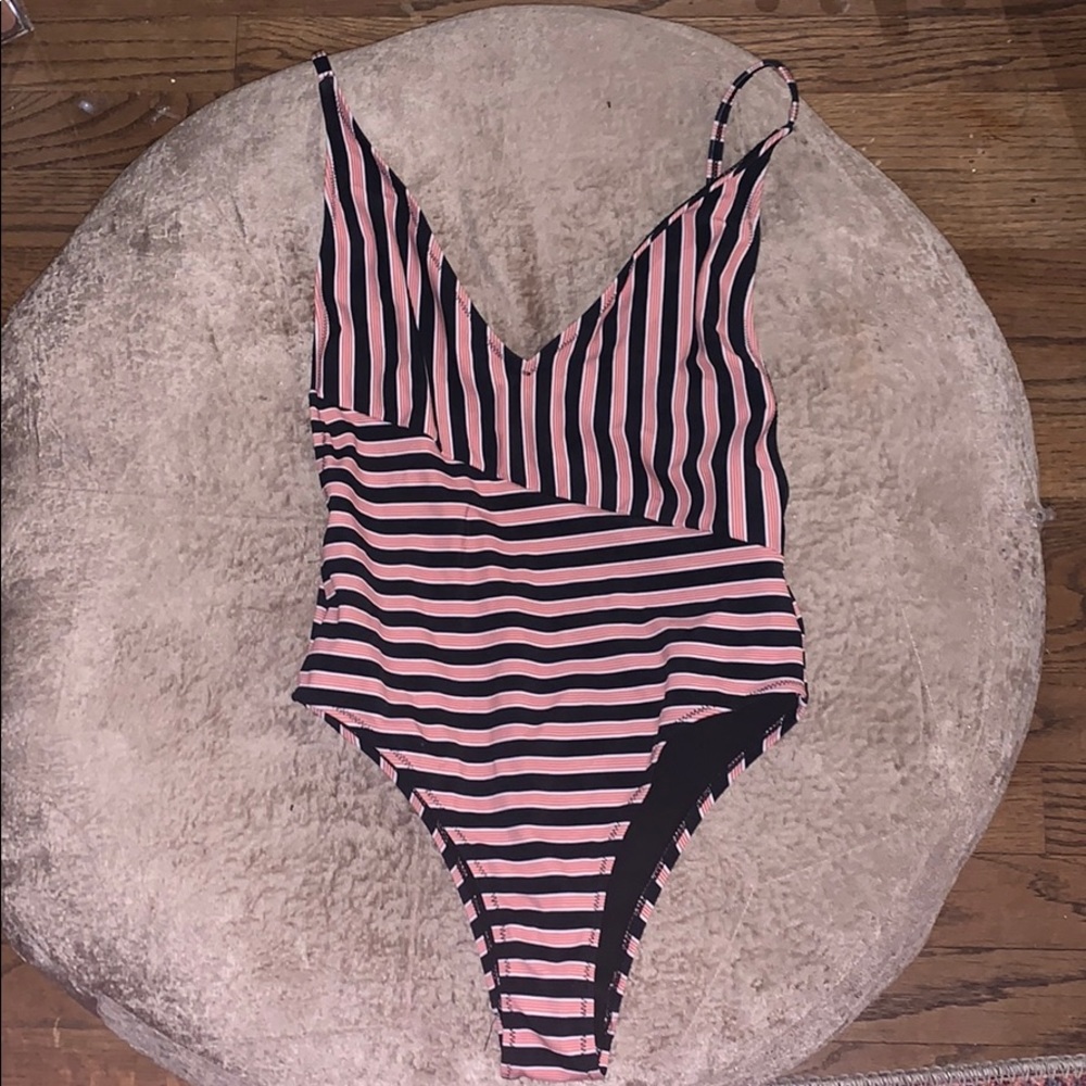 NEVER WORN Striped One Piece Bathing Suit